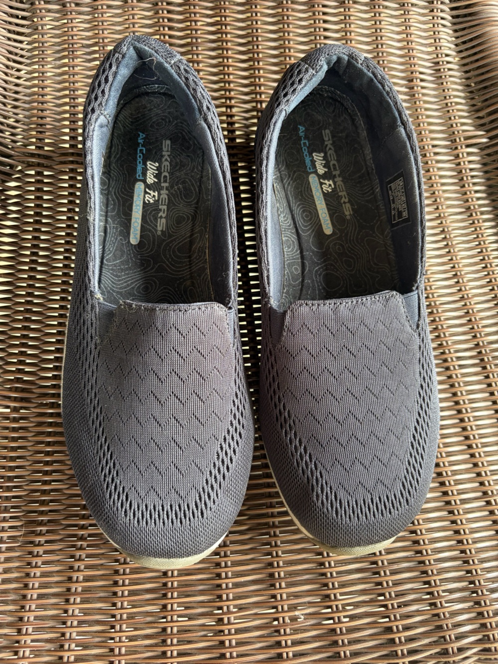Skechers Dark Gray Knit Slip-On Sneakers